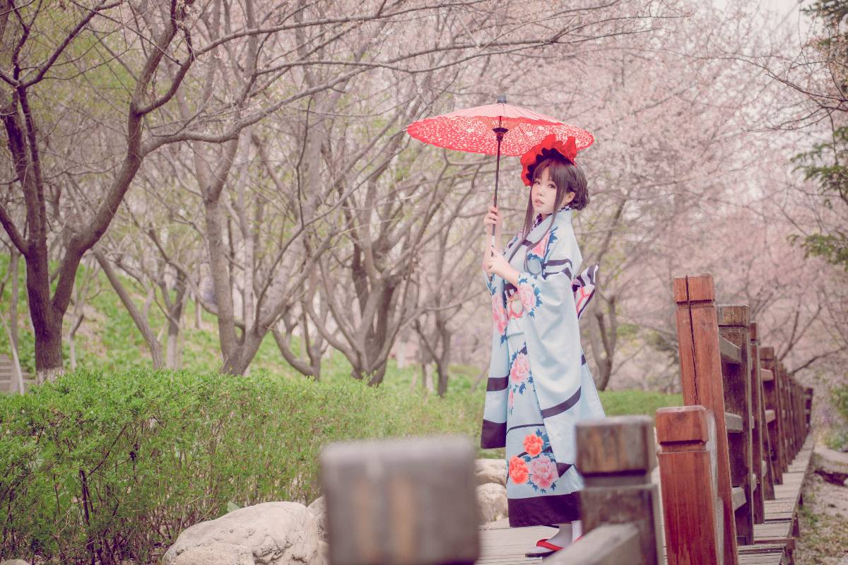 "Số phận dài đêm ubw" Tosaka rin Kimono c o s p l a y