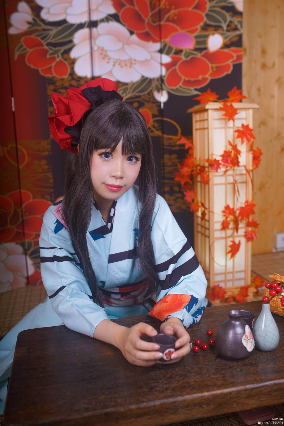 "Số phận dài đêm ubw" Tosaka rin Kimono c o s p l a y