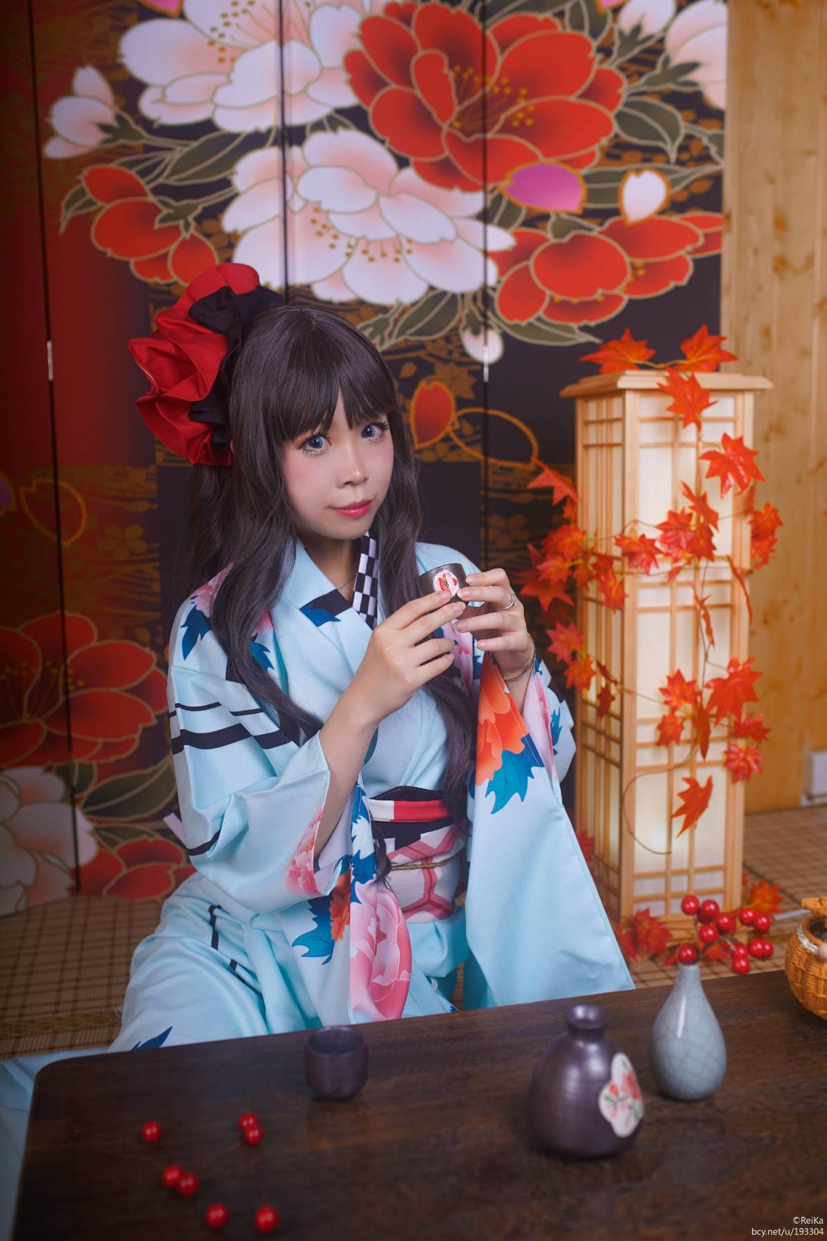 "Số phận dài đêm ubw" Tosaka rin Kimono c o s p l a y