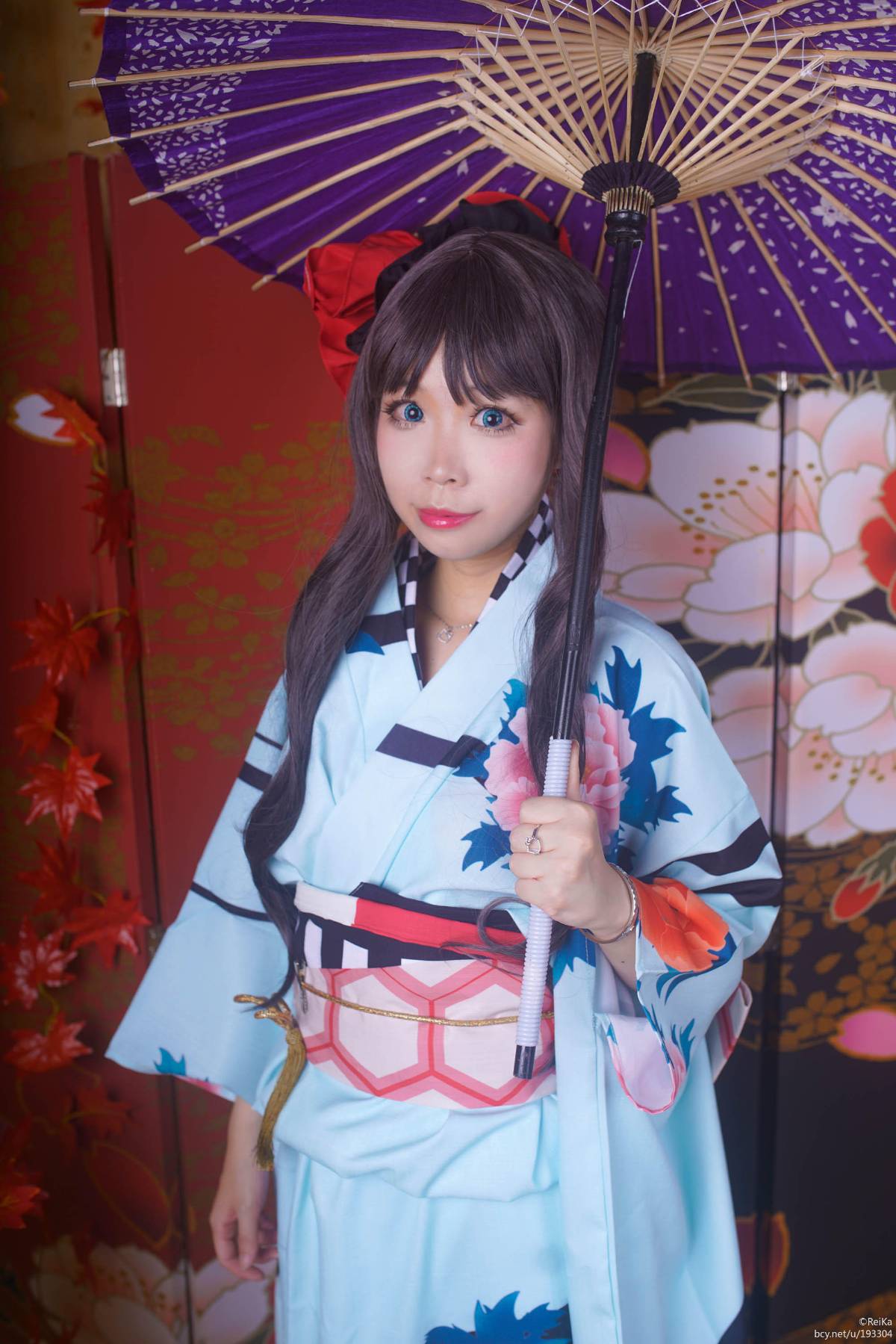 "Số phận dài đêm ubw" Tosaka rin Kimono c o s p l a y