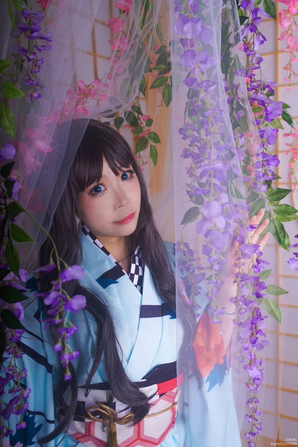 "Số phận dài đêm ubw" Tosaka rin Kimono c o s p l a y