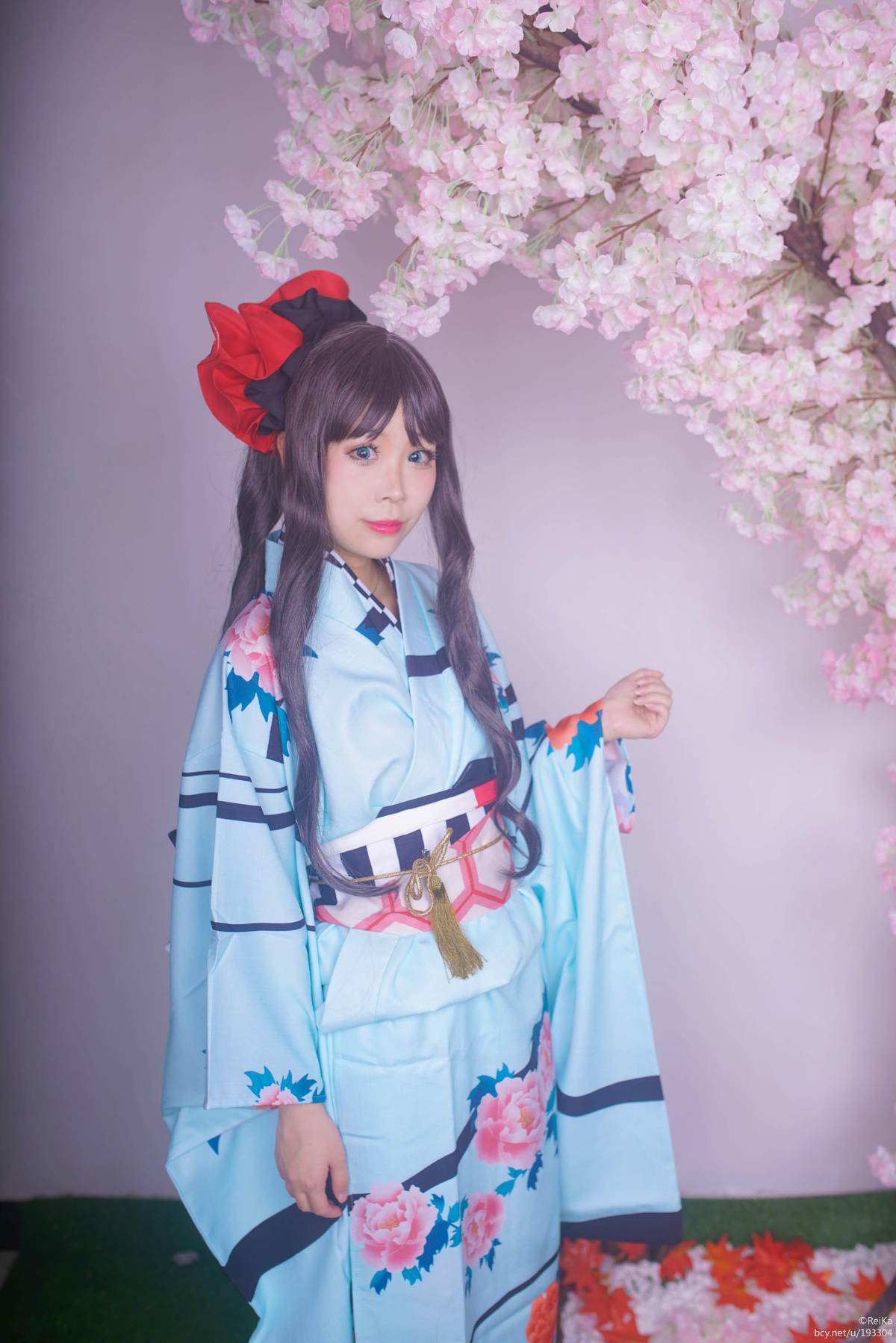 "Số phận dài đêm ubw" Tosaka rin Kimono c o s p l a y