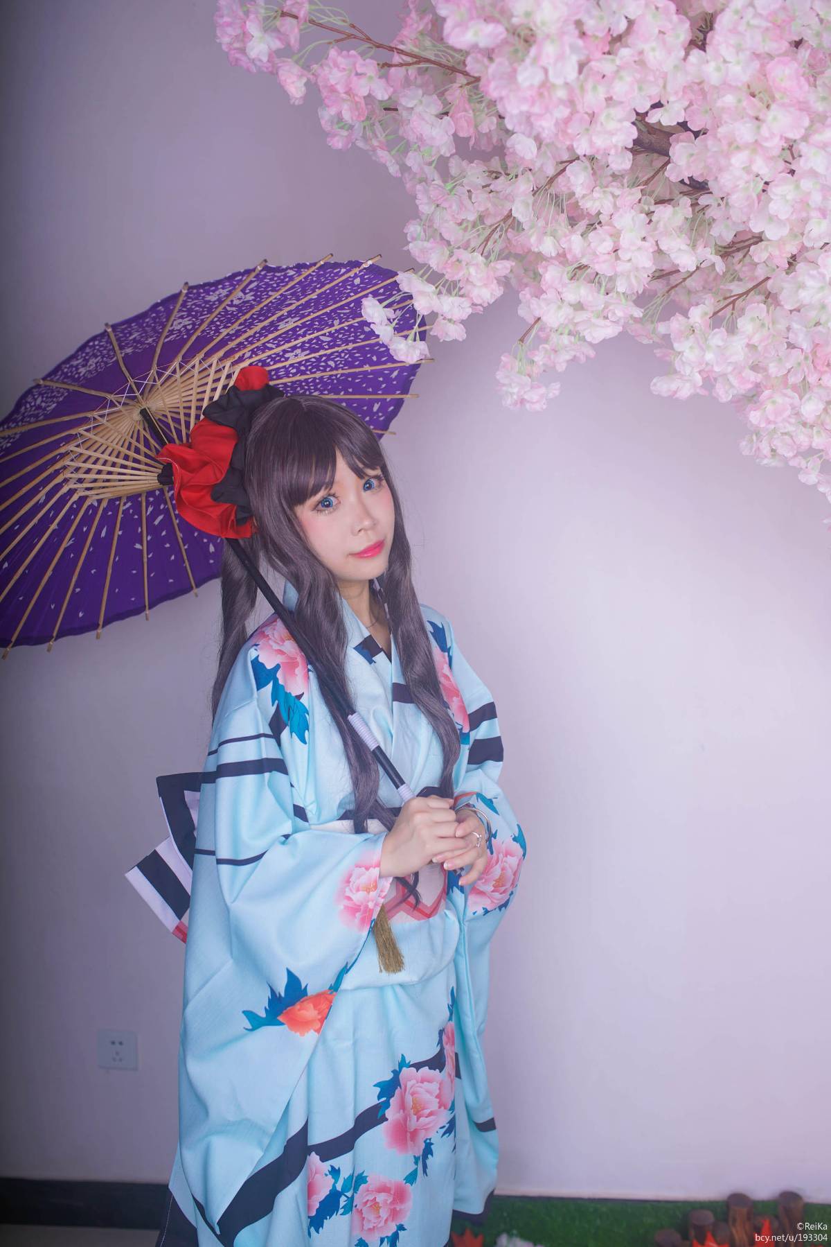 "Số phận dài đêm ubw" Tosaka rin Kimono c o s p l a y