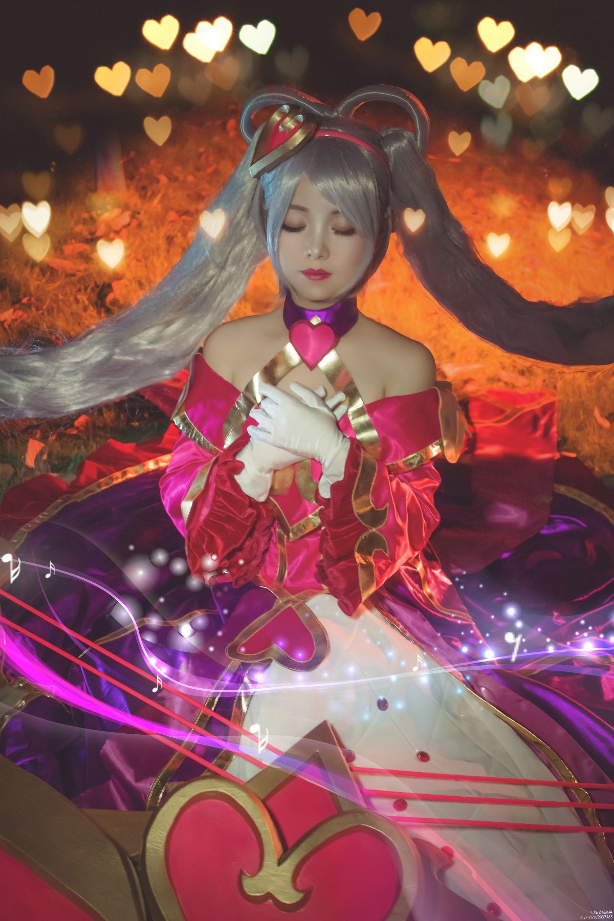 "Liên minh huyền thoại" Ngày Valentine Limited Skin Sweetheart Baby Sona C O S P L A Y