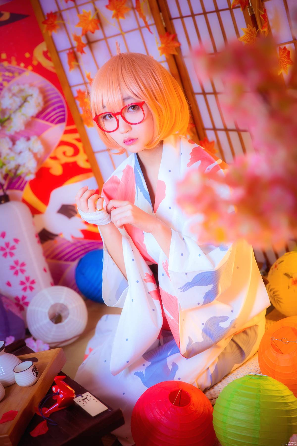 "Mặt khác của vương quốc" Kuriyama tương lai Yukata c o s p l a y