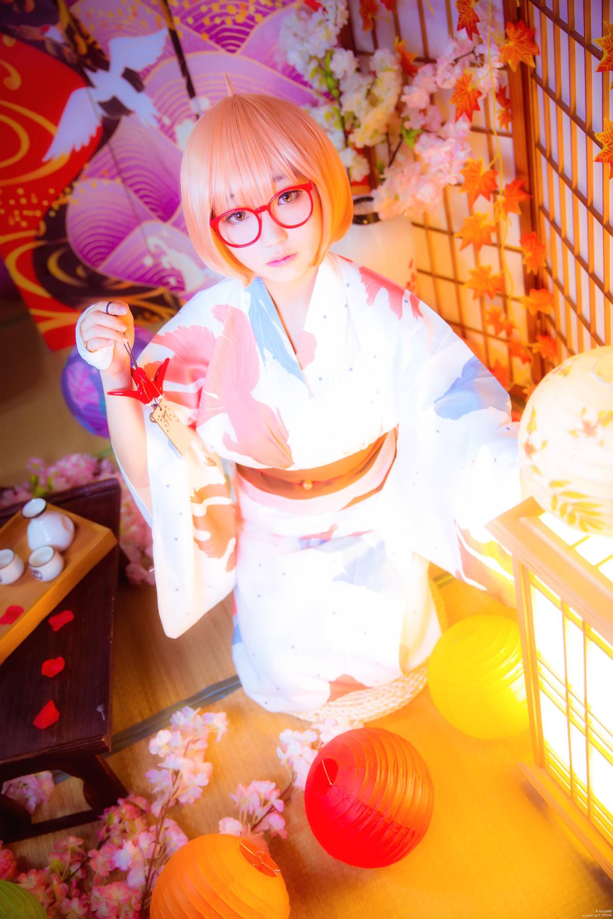 "Mặt khác của vương quốc" Kuriyama tương lai Yukata c o s p l a y