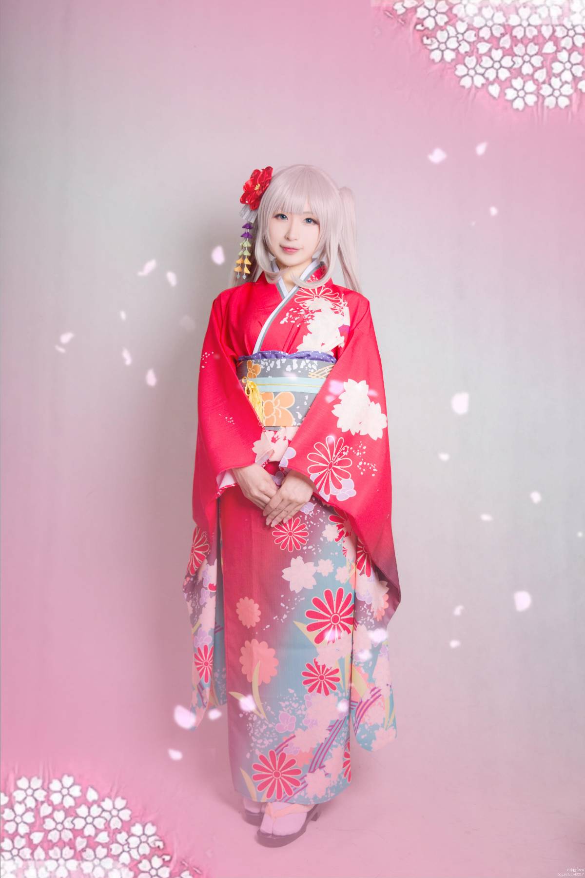 "Fate Grand Order" Marie Antoinette Nhật Bản kimono c o s p l a y