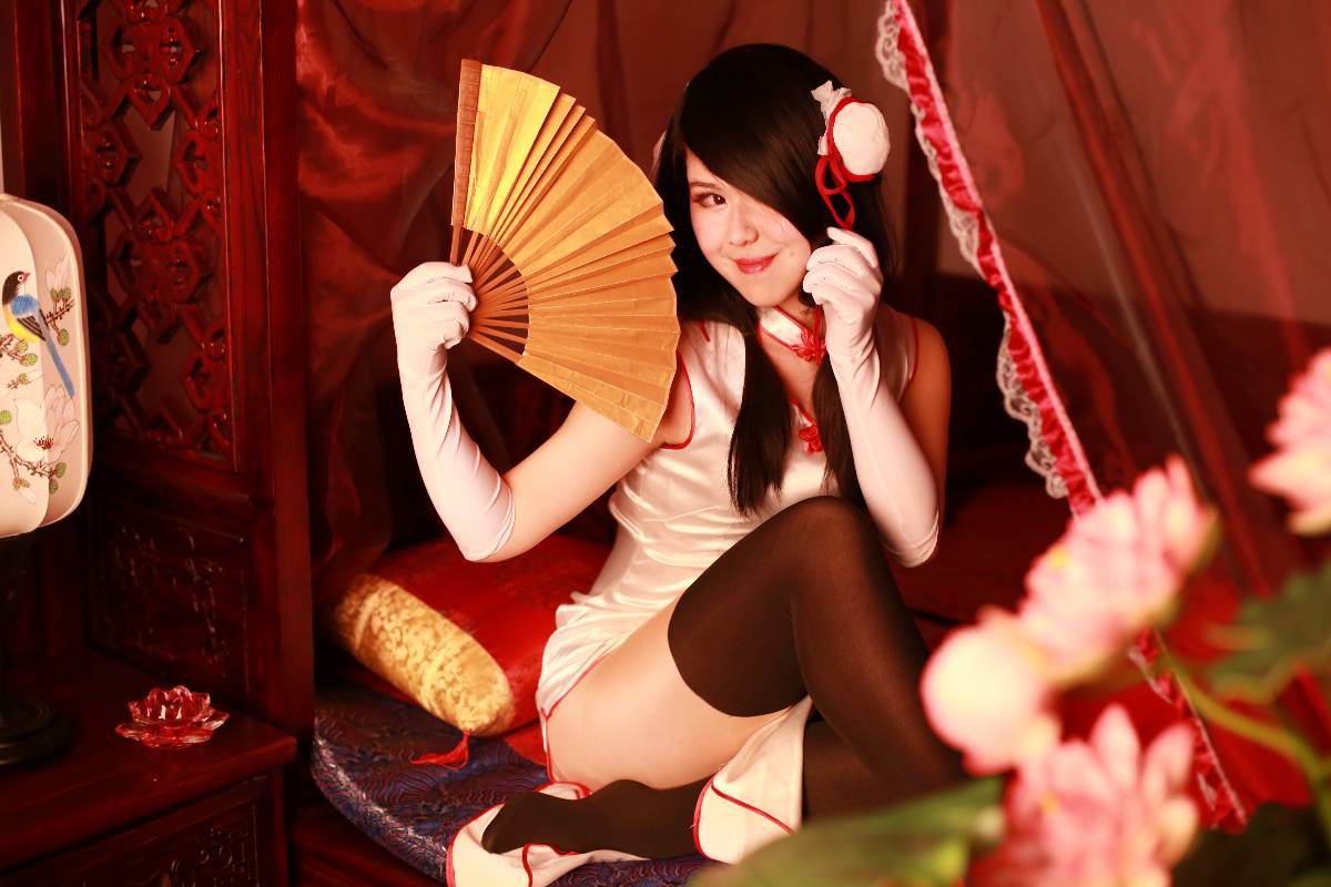 "Trận chiến ngày" Tokizaki Kuromimi Miku White Year Mới Cheongsam C o s p l a y