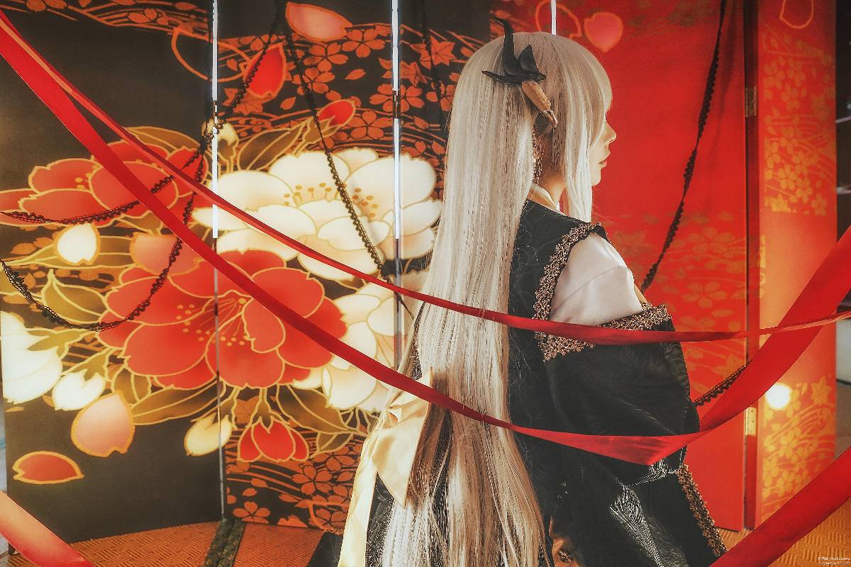 "Fate Grand Order" Kissing máu đen của Qing Ji C O S P L A Y