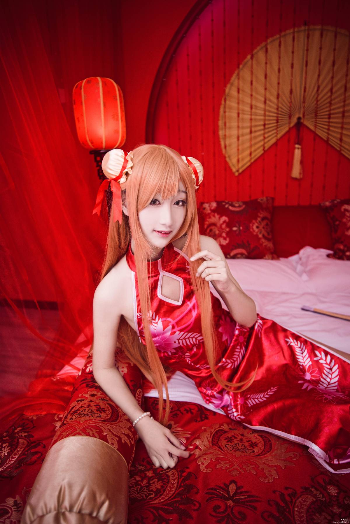 "Arch Art Online" Asuna Cheongsam c o s p l a y