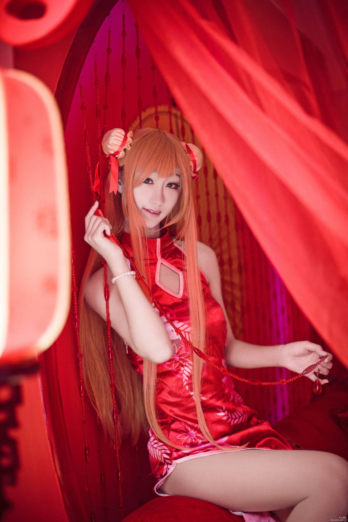 "Arch Art Online" Asuna Cheongsam c o s p l a y