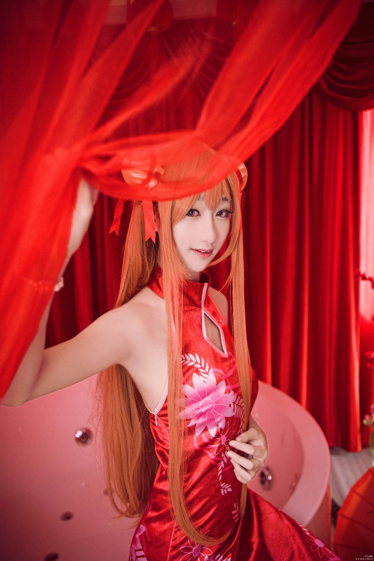 "Arch Art Online" Asuna Cheongsam c o s p l a y