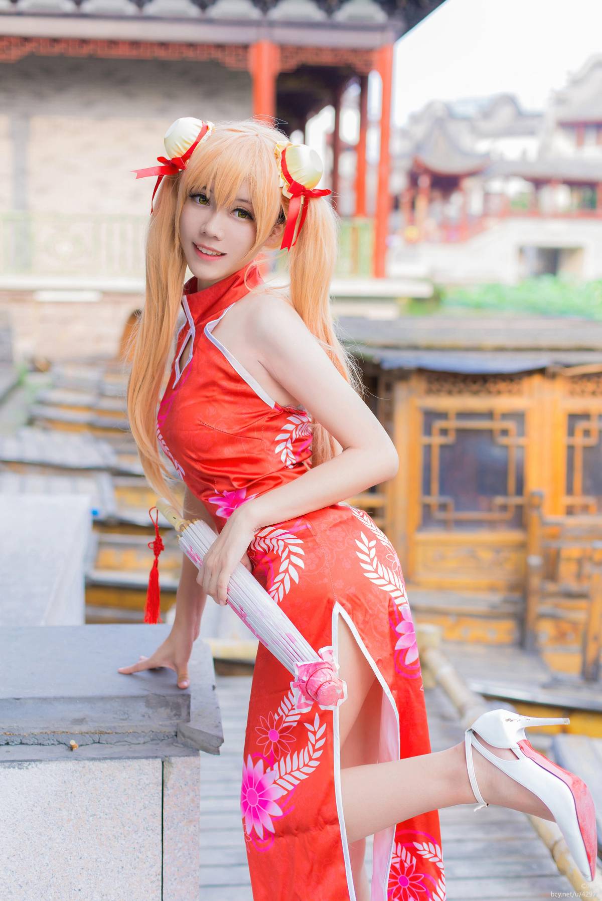 "Arch Art Online" Asuna Cheongsam c o s p l a y