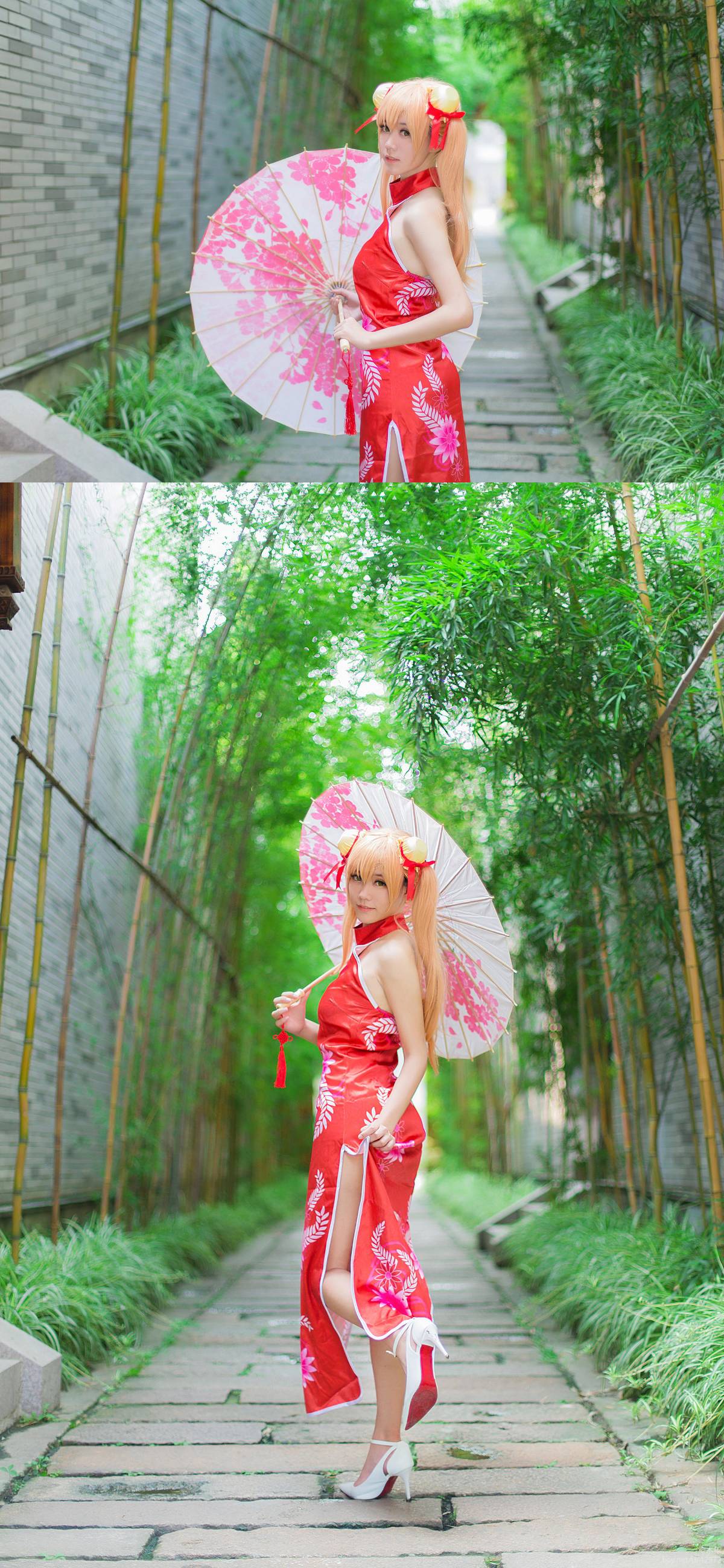 "Arch Art Online" Asuna Cheongsam c o s p l a y