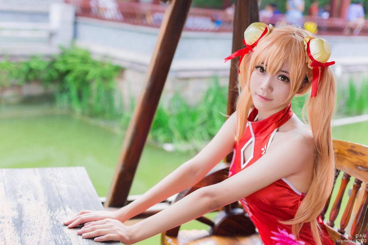 "Arch Art Online" Asuna Cheongsam c o s p l a y