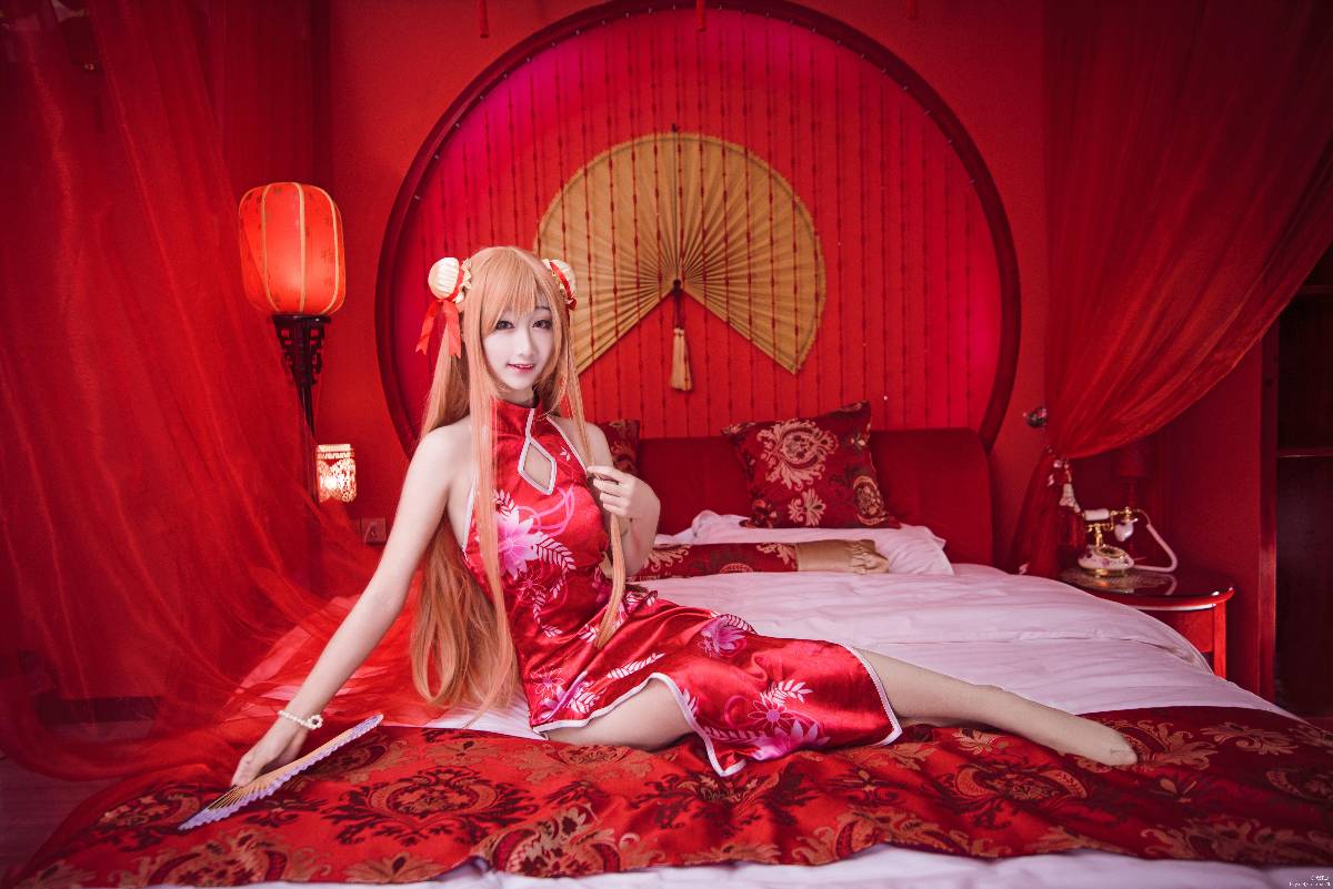 "Arch Art Online" Asuna Cheongsam c o s p l a y