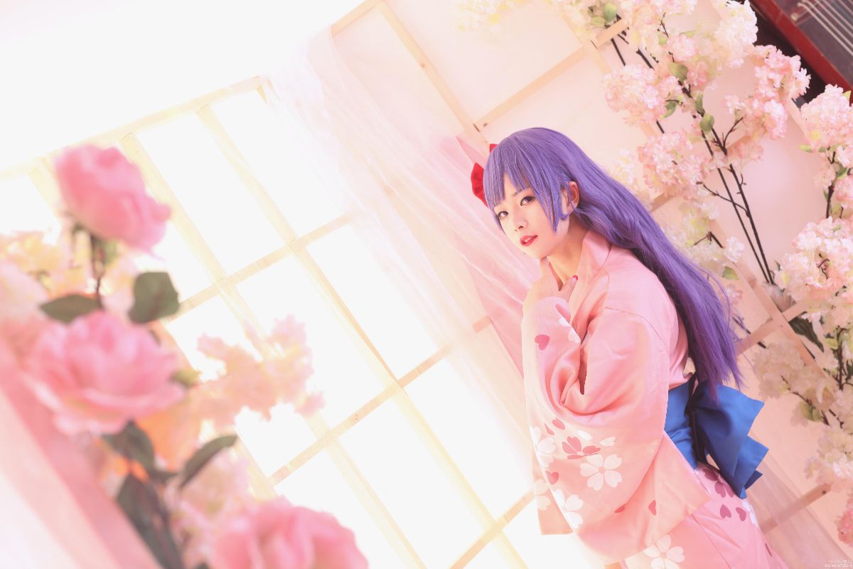 "Fate Stay Night" Matsuki Sakura Sakura màu Yukata Kimono C O S P L A Y