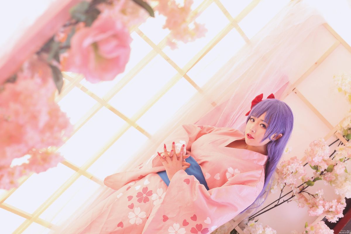 "Fate Stay Night" Matsuki Sakura Sakura màu Yukata Kimono C O S P L A Y