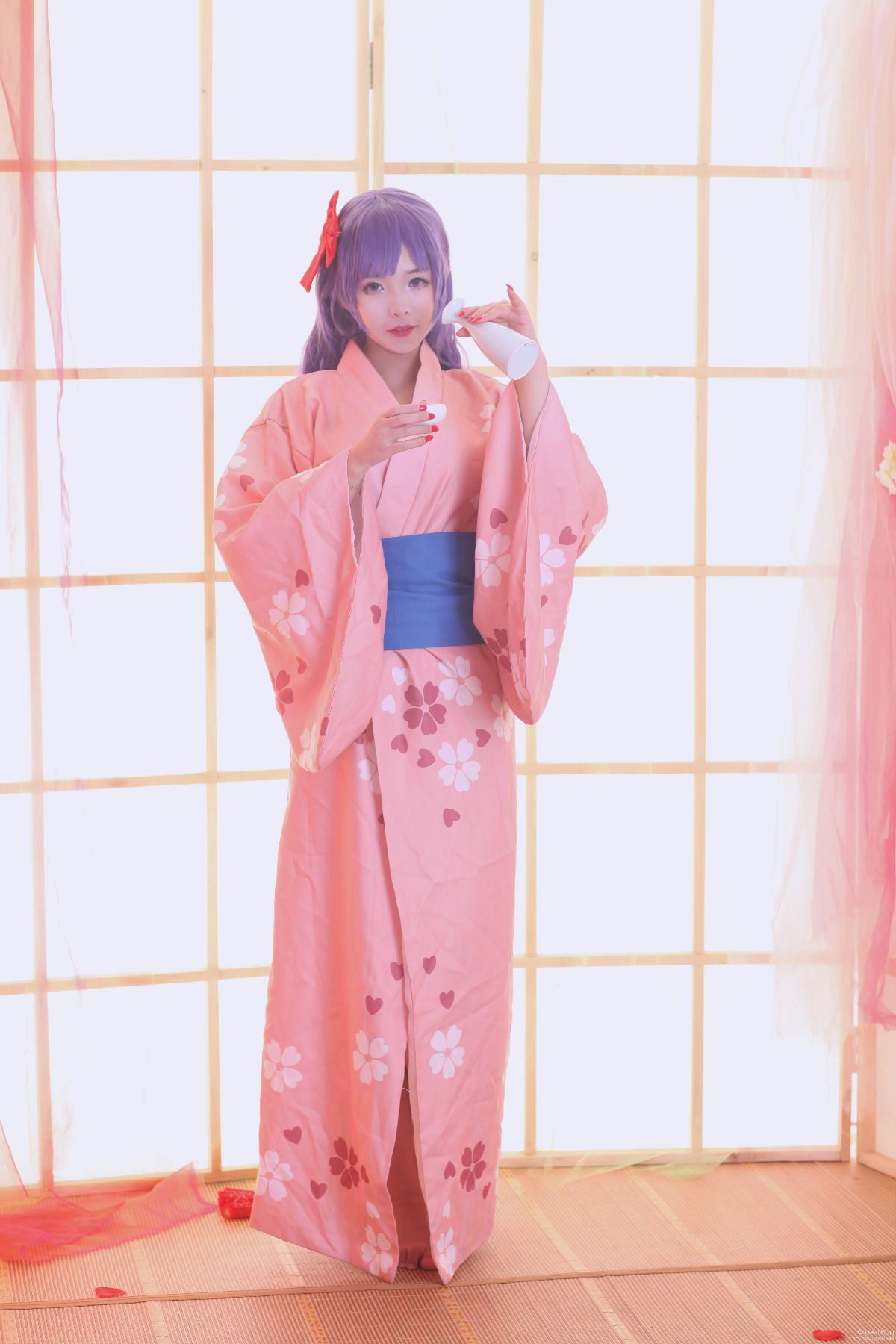 "Fate Stay Night" Matsuki Sakura Sakura màu Yukata Kimono C O S P L A Y