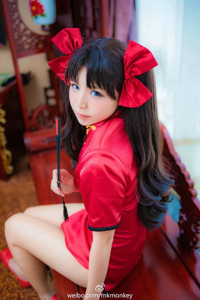 "Đêm béo" Tosaka rin ngày Valentine Red Cheongsam