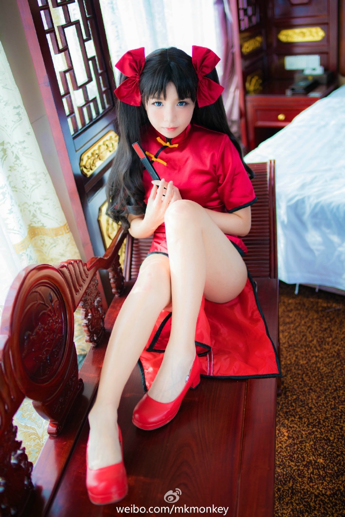"Đêm béo" Tosaka rin ngày Valentine Red Cheongsam
