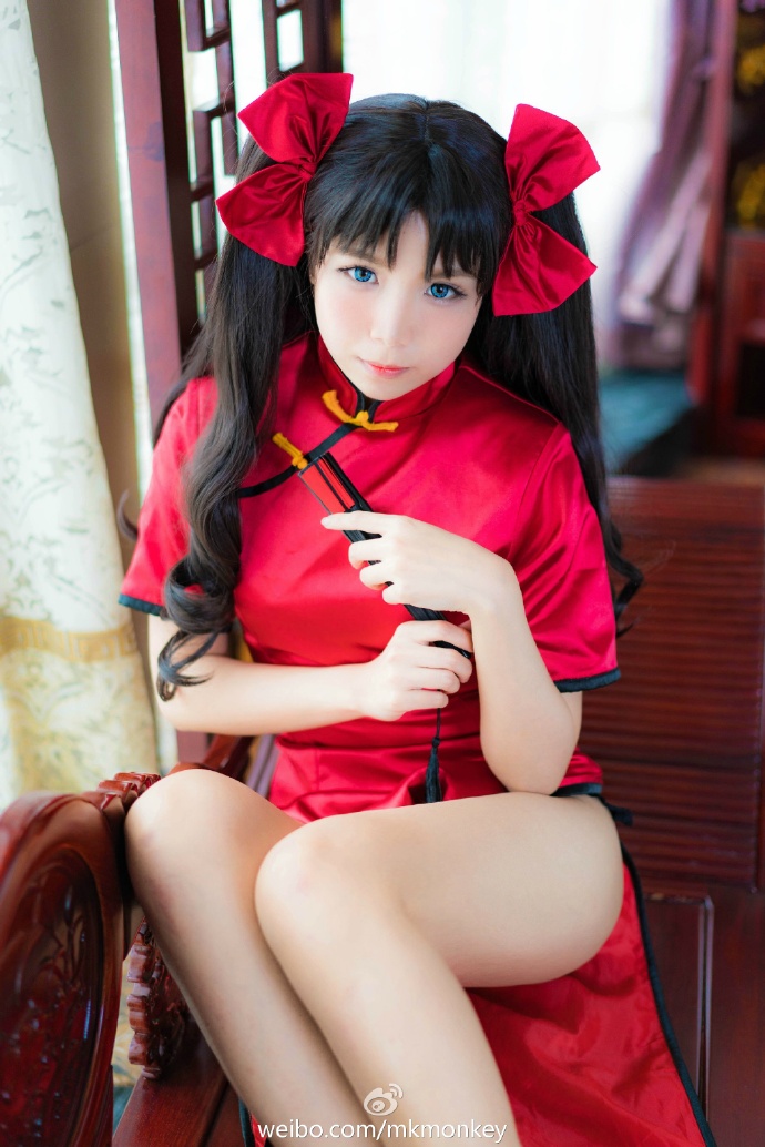 "Đêm béo" Tosaka rin ngày Valentine Red Cheongsam