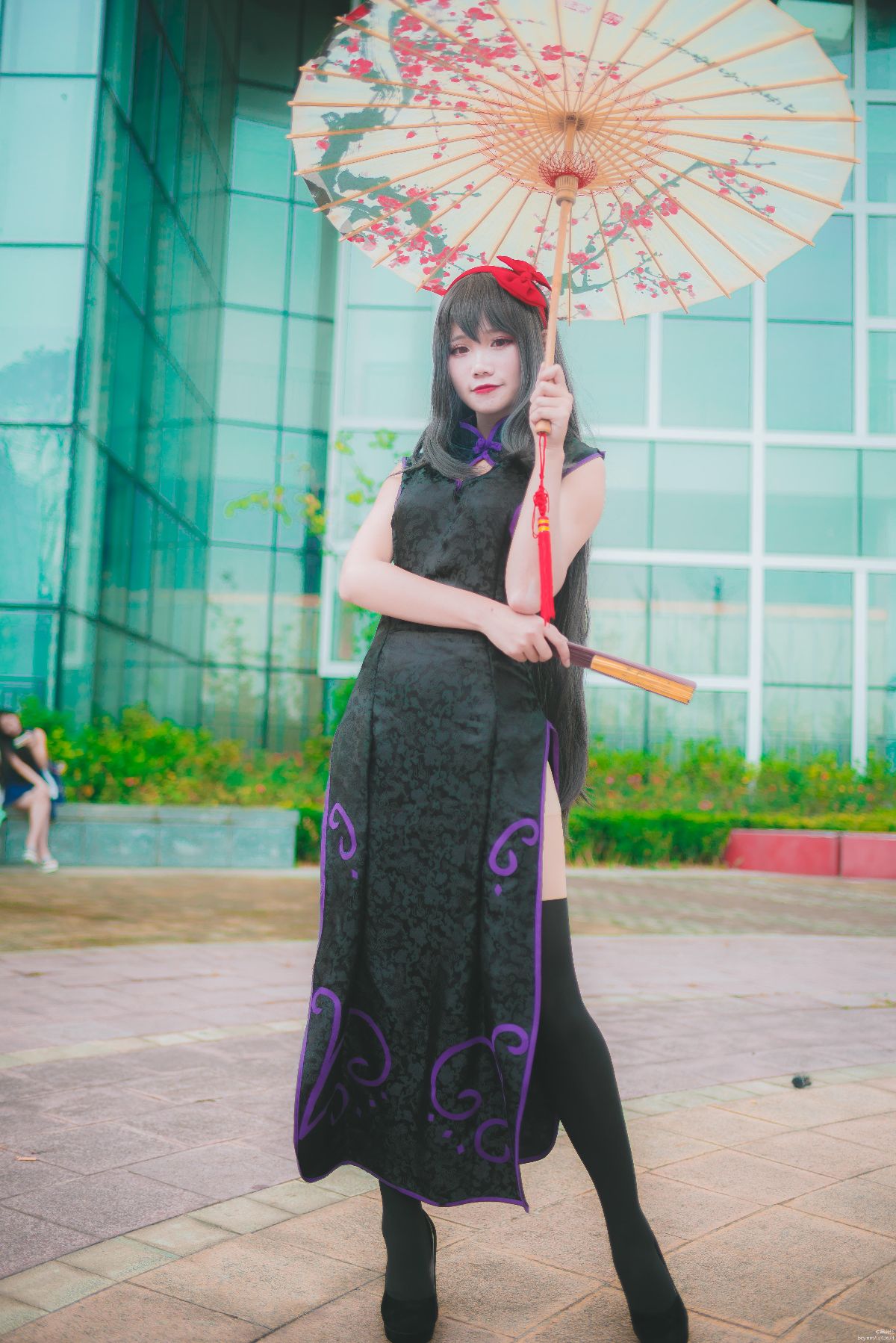 "Cô gái ma thuật Xiaoyuan" Akami Hokkien Cheongsam Fan c o s p l a y