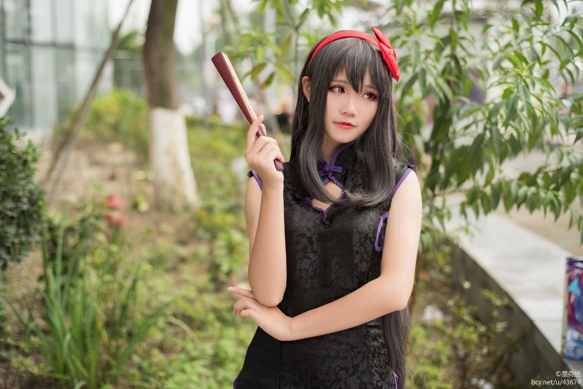 "Cô gái ma thuật Xiaoyuan" Akami Hokkien Cheongsam Fan c o s p l a y