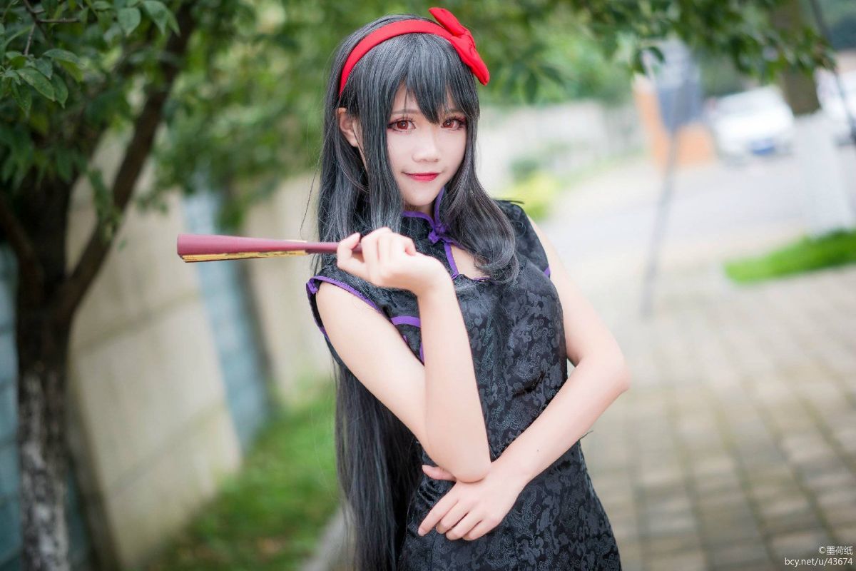 "Cô gái ma thuật Xiaoyuan" Akami Hokkien Cheongsam Fan c o s p l a y