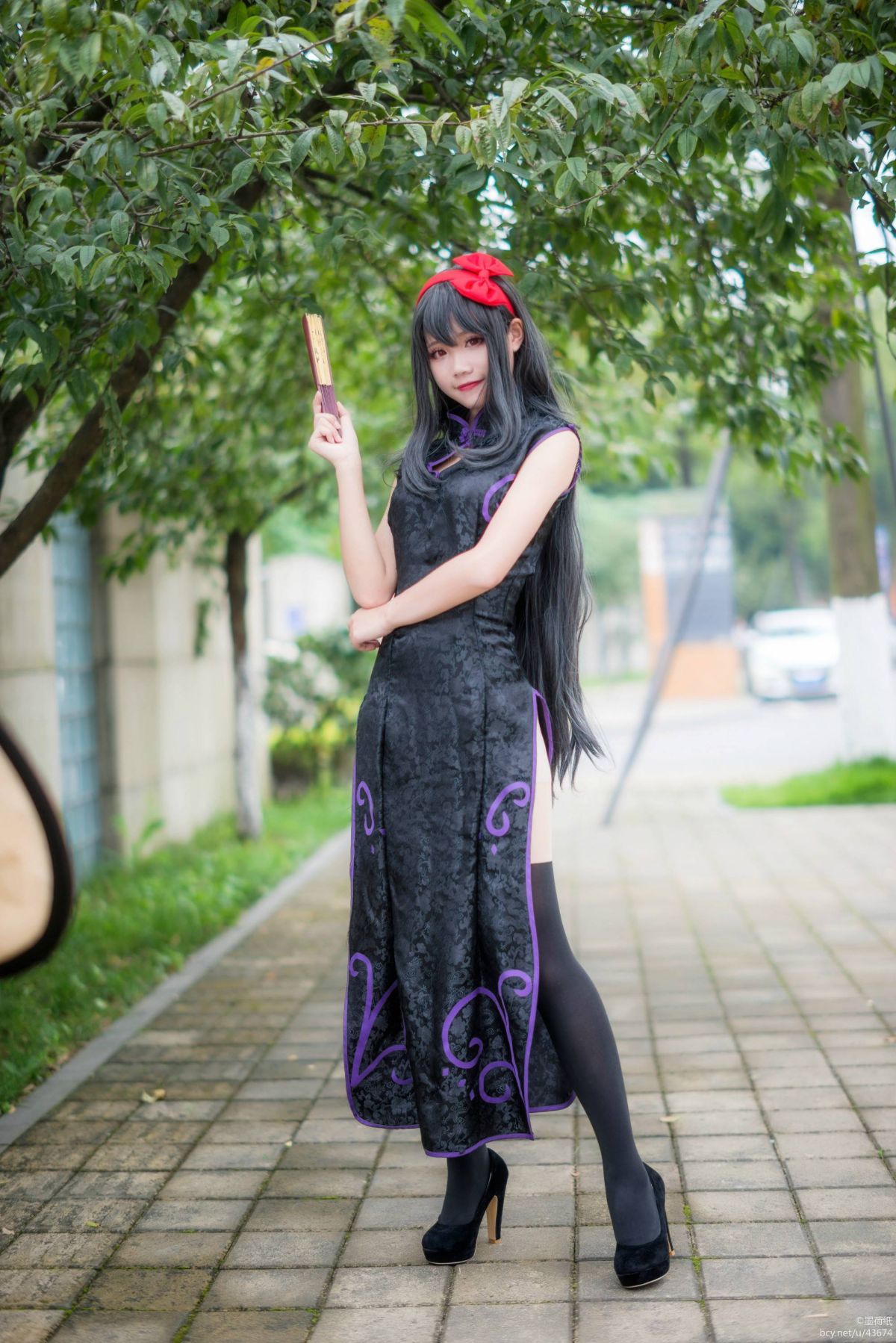 "Cô gái ma thuật Xiaoyuan" Akami Hokkien Cheongsam Fan c o s p l a y