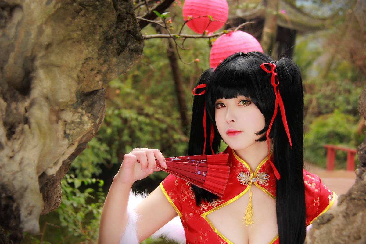 "Trận chiến ngày" Tokizaki Kuromi Tết Cheongsam c o s p l a y