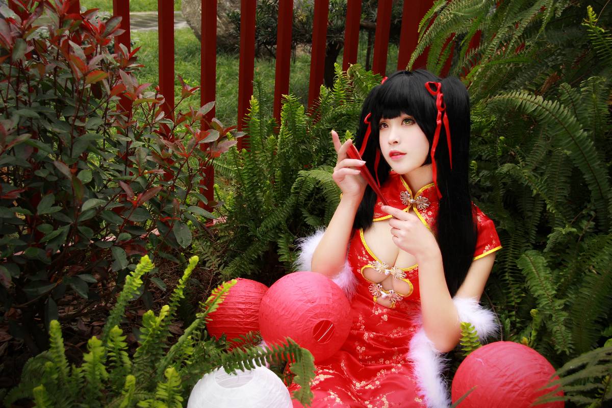 "Trận chiến ngày" Tokizaki Kuromi Tết Cheongsam c o s p l a y