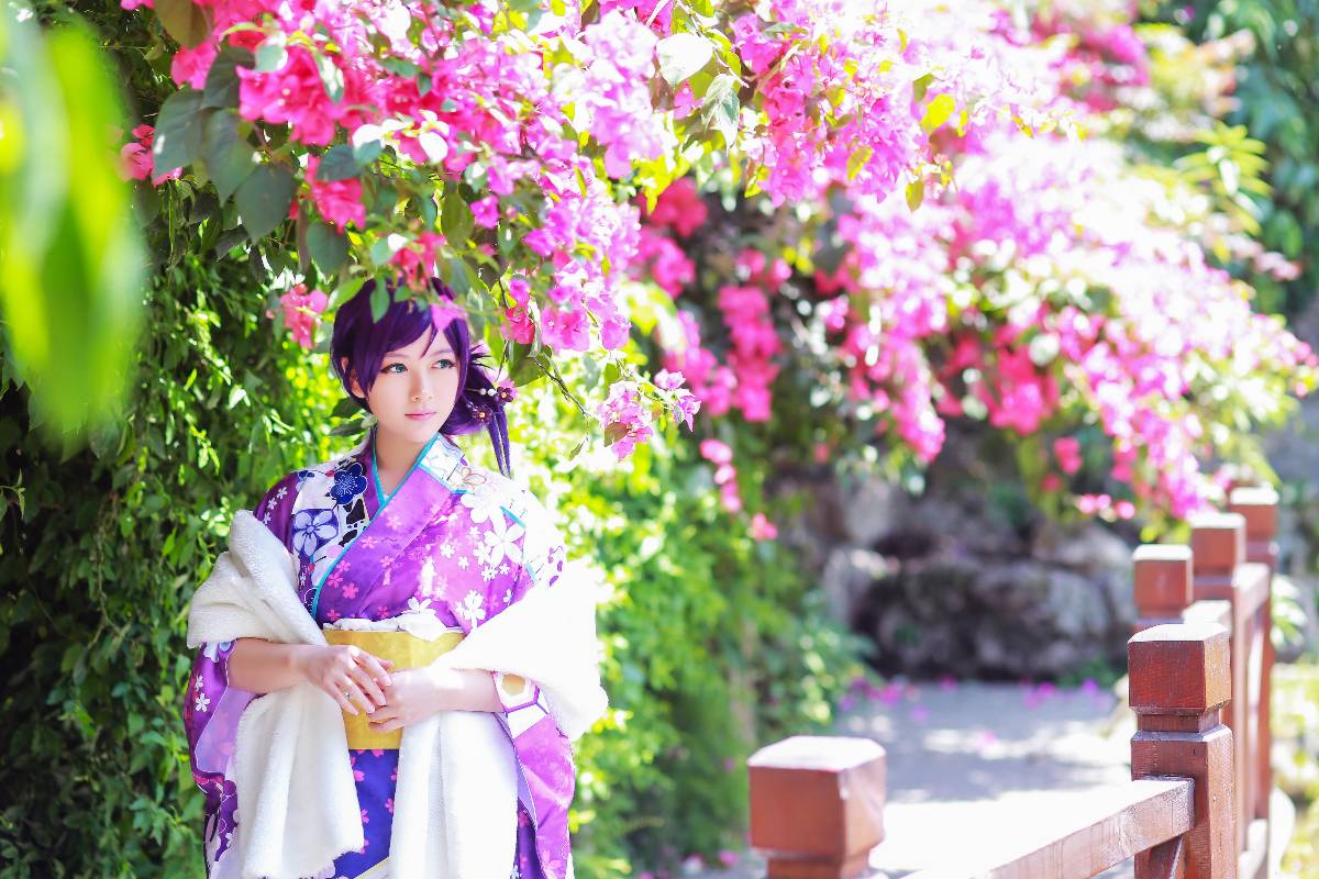 "Lovelive" Tojo Kiyo tháng đầu tiên Kimono không được đánh thức C o s p l a y