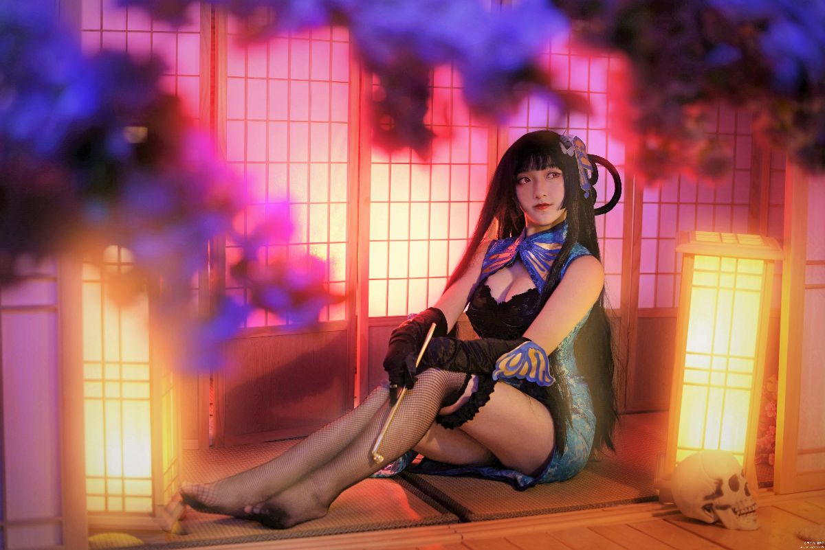 "Cuốn sách sự kiện siêu nhiên ngày 1 tháng 4" Yiyuan Yuko Blue Cheongsam kiểu Trung Quốc C O S P L A Y