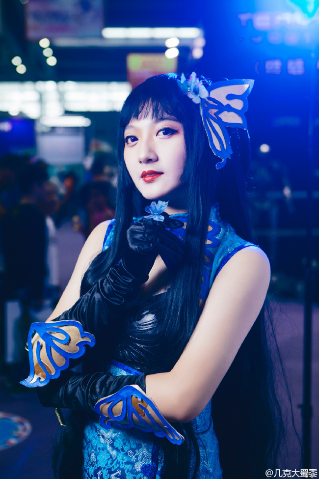 "Cuốn sách sự kiện siêu nhiên ngày 1 tháng 4" Yiyuan Yuko Blue Cheongsam kiểu Trung Quốc C O S P L A Y