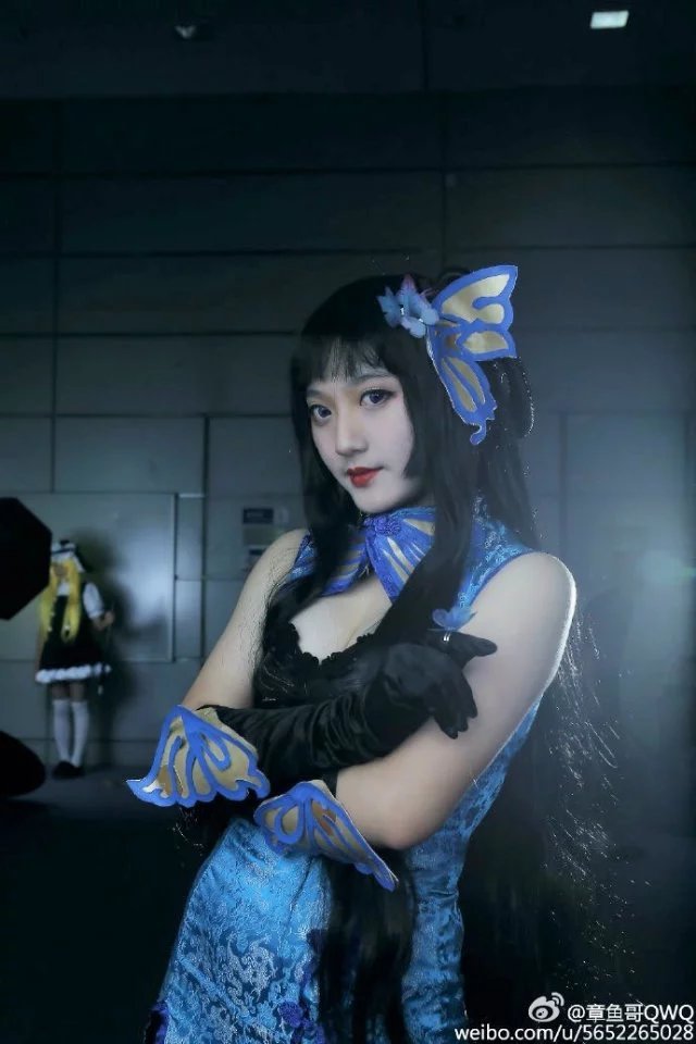 "Cuốn sách sự kiện siêu nhiên ngày 1 tháng 4" Yiyuan Yuko Blue Cheongsam kiểu Trung Quốc C O S P L A Y