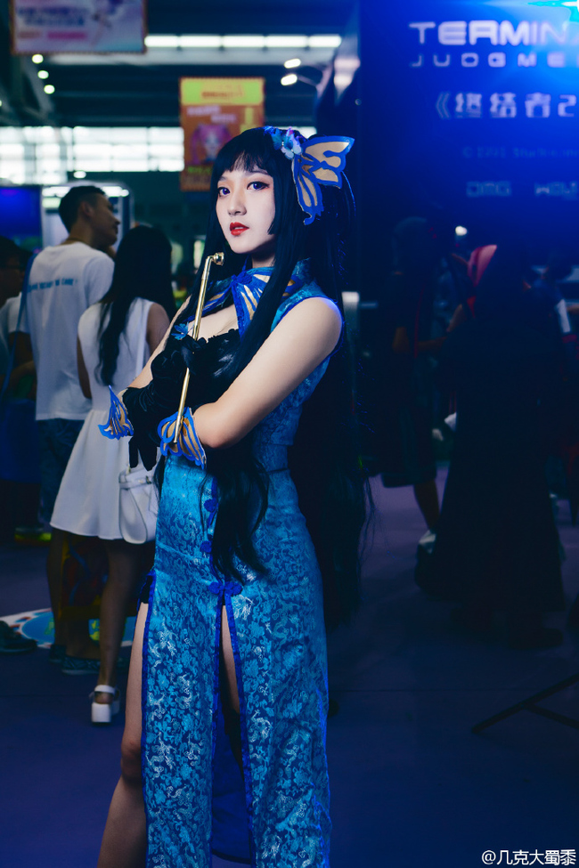 "Cuốn sách sự kiện siêu nhiên ngày 1 tháng 4" Yiyuan Yuko Blue Cheongsam kiểu Trung Quốc C O S P L A Y