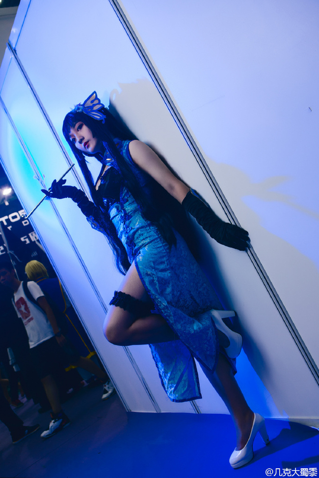 "Cuốn sách sự kiện siêu nhiên ngày 1 tháng 4" Yiyuan Yuko Blue Cheongsam kiểu Trung Quốc C O S P L A Y