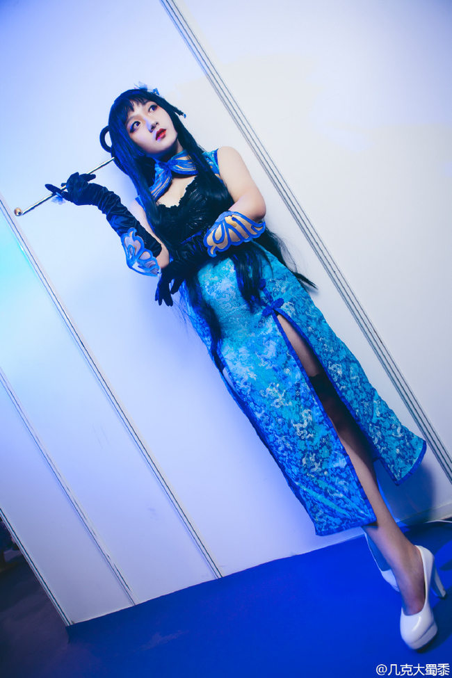 "Cuốn sách sự kiện siêu nhiên ngày 1 tháng 4" Yiyuan Yuko Blue Cheongsam kiểu Trung Quốc C O S P L A Y
