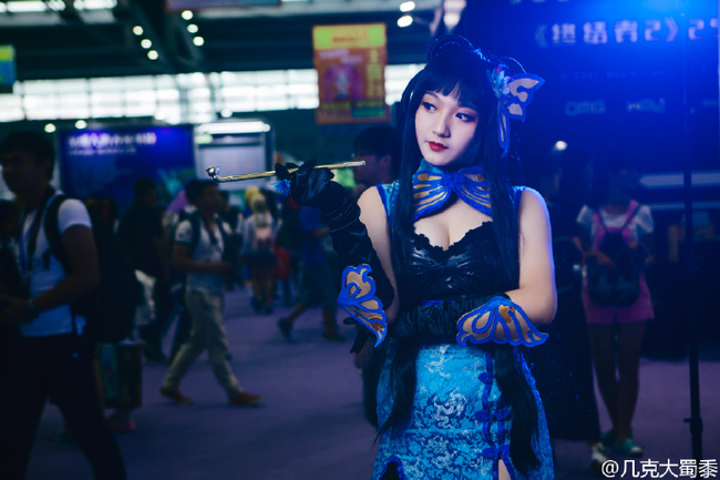 "Cuốn sách sự kiện siêu nhiên ngày 1 tháng 4" Yiyuan Yuko Blue Cheongsam kiểu Trung Quốc C O S P L A Y