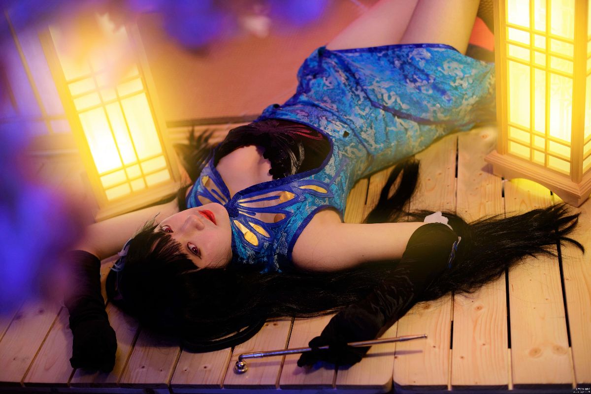 "Cuốn sách sự kiện siêu nhiên ngày 1 tháng 4" Yiyuan Yuko Blue Cheongsam kiểu Trung Quốc C O S P L A Y