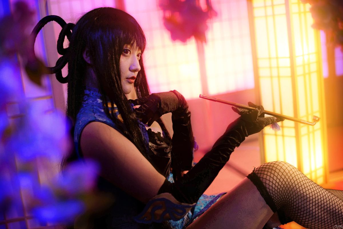 "Cuốn sách sự kiện siêu nhiên ngày 1 tháng 4" Yiyuan Yuko Blue Cheongsam kiểu Trung Quốc C O S P L A Y