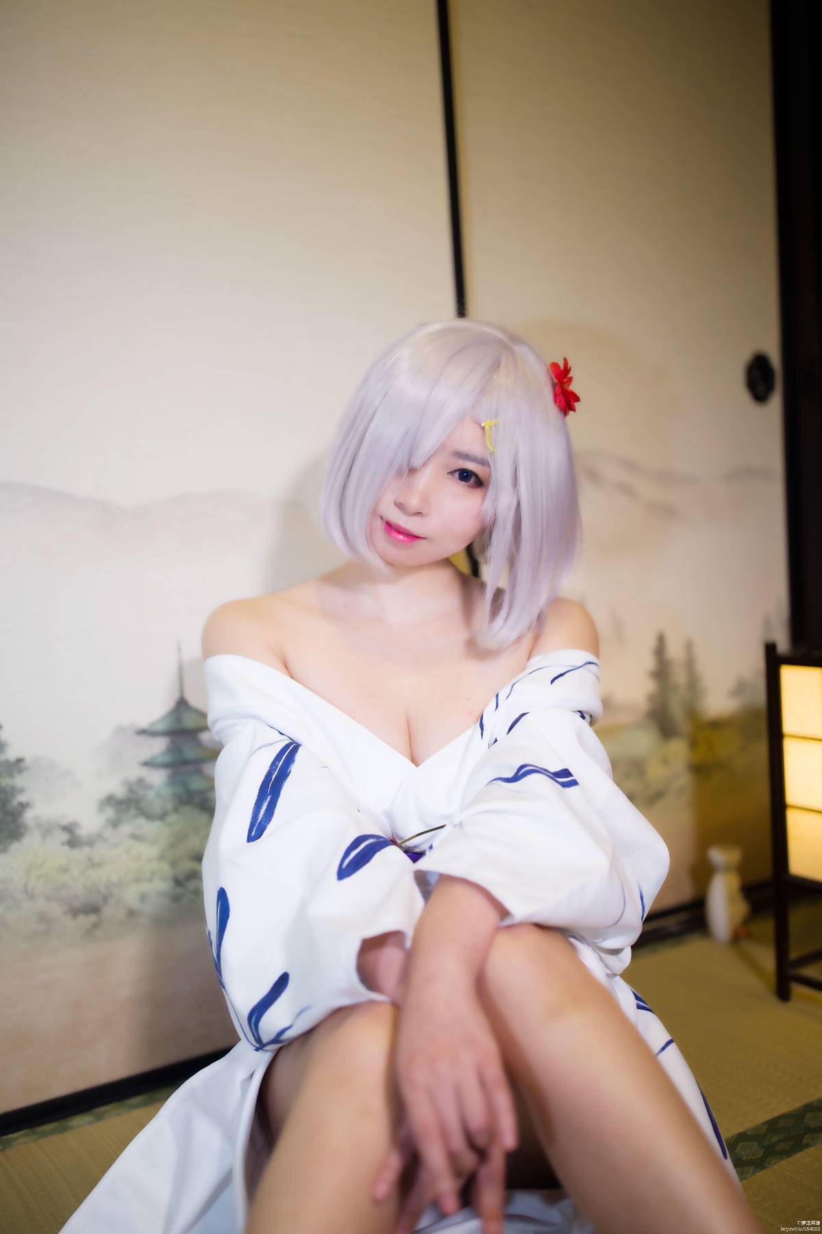 "Bộ sưu tập Fleet" Tàu Girl Hamaba Autumn Yukata ren C O S P L A Y