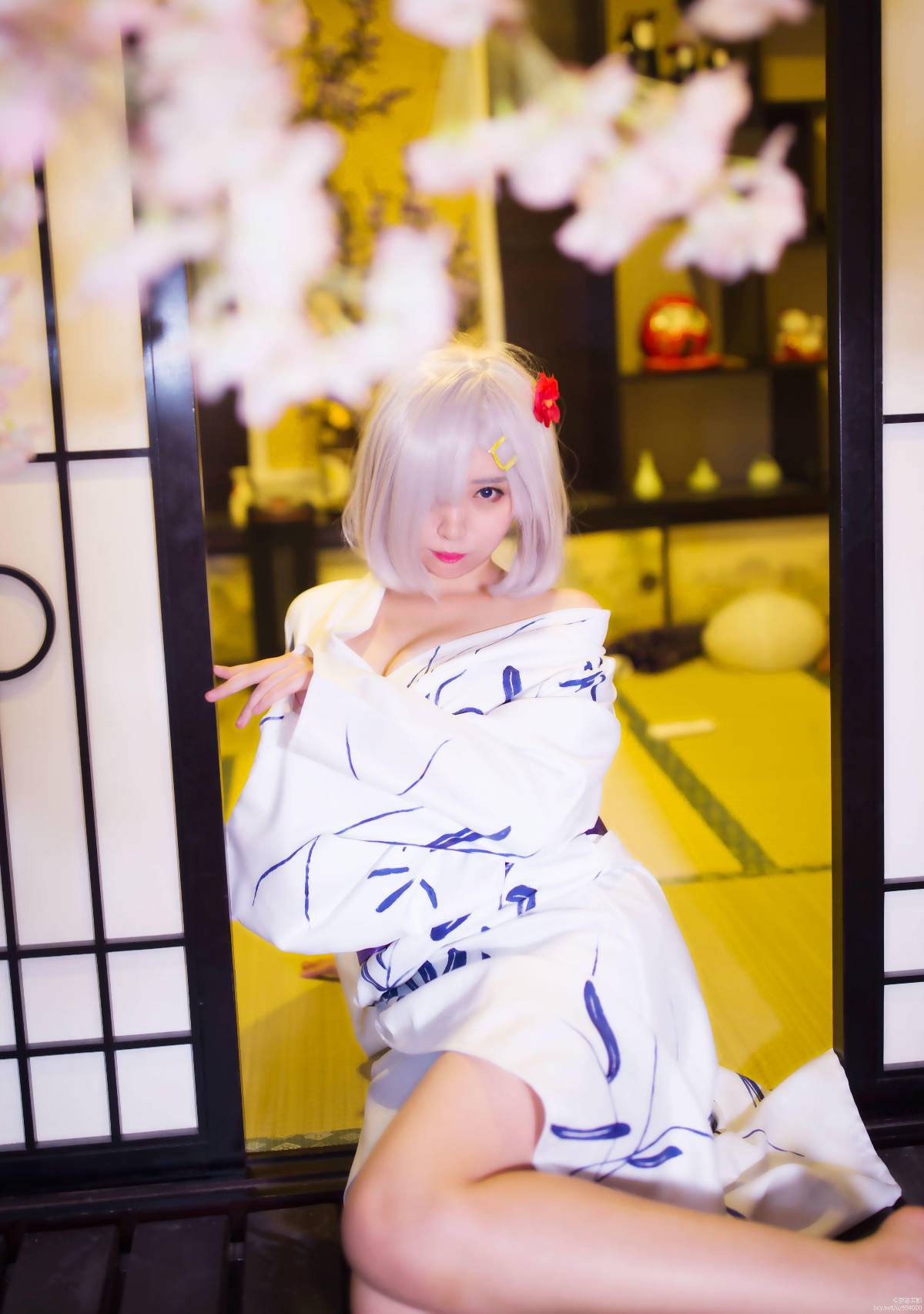 "Bộ sưu tập Fleet" Tàu Girl Hamaba Autumn Yukata ren C O S P L A Y