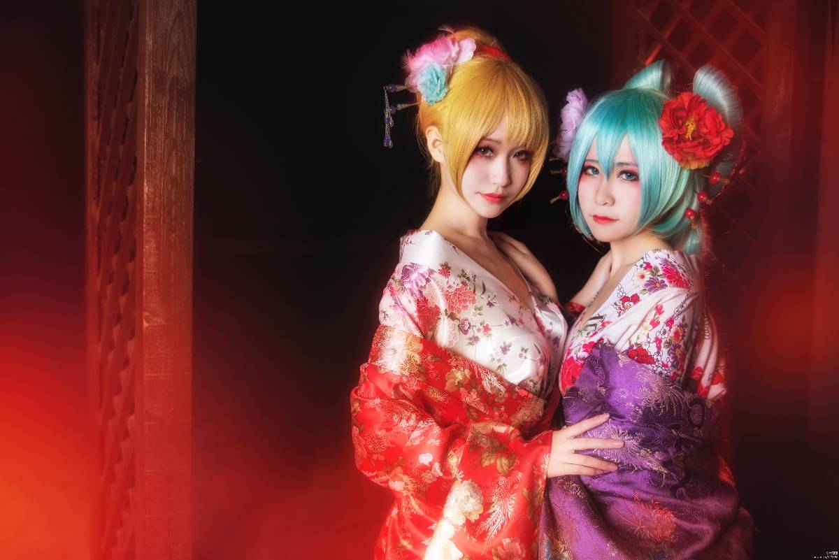 "Vocaloid" Hatsune Mitsune Ringyu menglou ver c o s p l a y