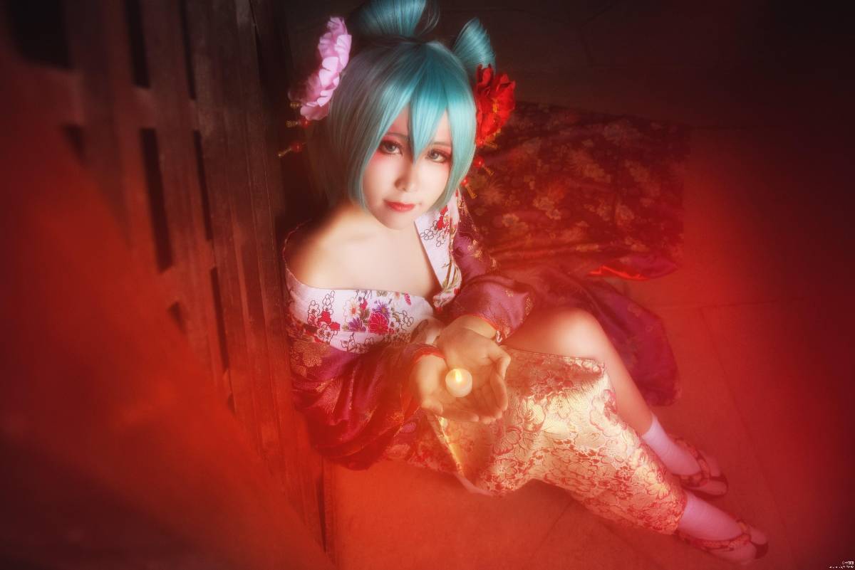 "Vocaloid" Hatsune Mitsune Ringyu menglou ver c o s p l a y