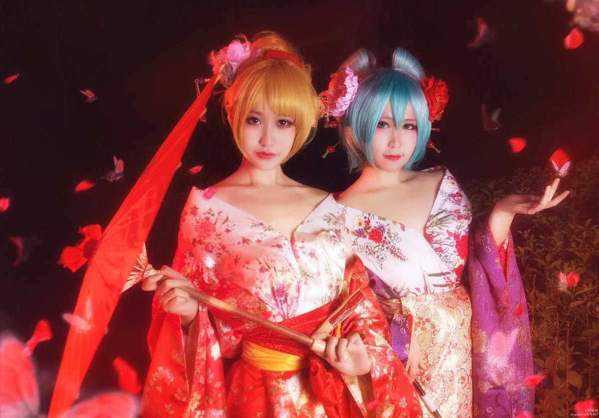 "Vocaloid" Hatsune Mitsune Ringyu menglou ver c o s p l a y