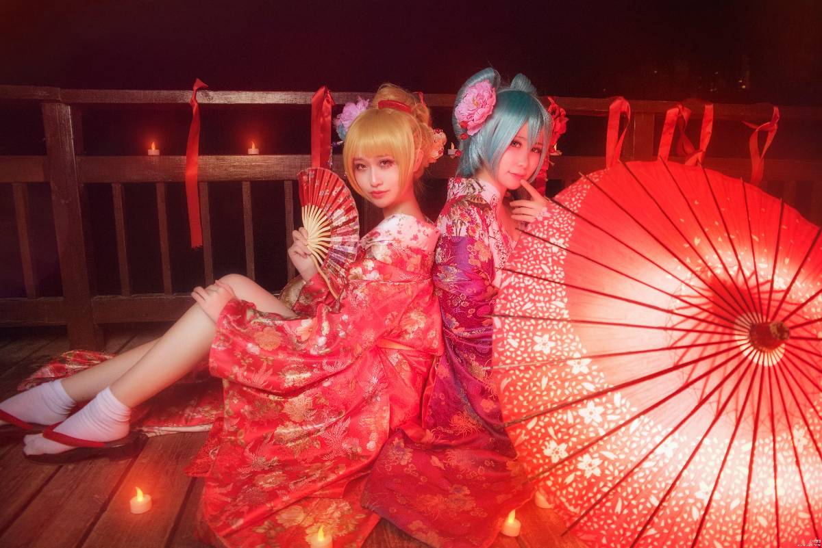 "Vocaloid" Hatsune Mitsune Ringyu menglou ver c o s p l a y