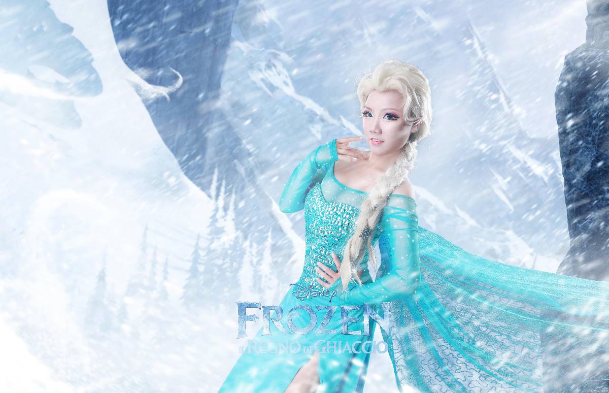 "Frozen" Elsa Princess Dress C o s p l a y
