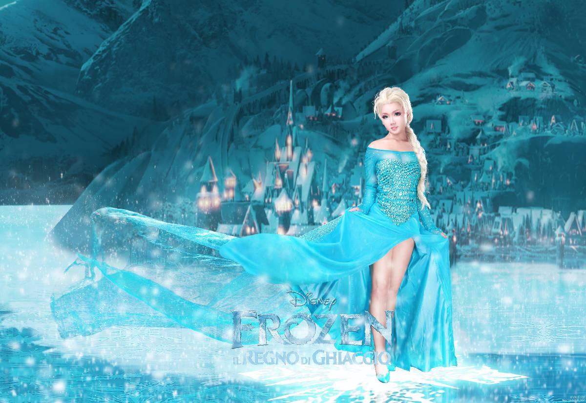 "Frozen" Elsa Princess Dress C o s p l a y